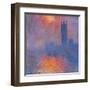 London Houses of Parliament. The Sun Shining Through the Fog-Claude Monet-Framed Art Print