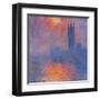 London Houses of Parliament. The Sun Shining Through the Fog-Claude Monet-Framed Art Print