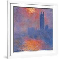 London Houses of Parliament. The Sun Shining Through the Fog-Claude Monet-Framed Art Print