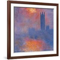 London Houses of Parliament. The Sun Shining Through the Fog-Claude Monet-Framed Art Print