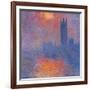 London Houses of Parliament. The Sun Shining Through the Fog-Claude Monet-Framed Art Print