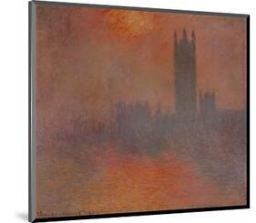 London Houses of Parliament-Claude Monet-Mounted Art Print