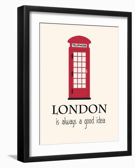 London Is Always A Good Idea With Quote-Jan Weiss-Framed Art Print