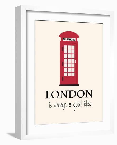 London Is Always A Good Idea With Quote-Jan Weiss-Framed Art Print