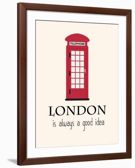 London Is Always A Good Idea With Quote-Jan Weiss-Framed Art Print