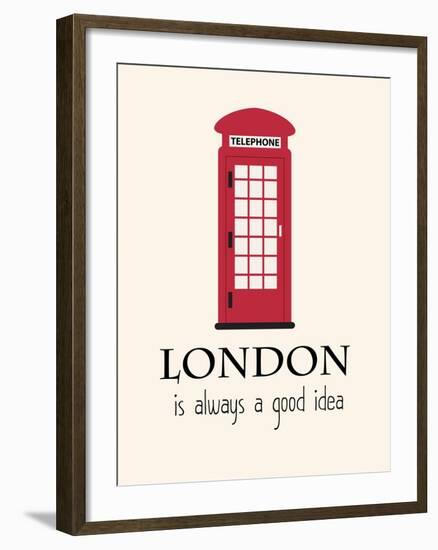 London Is Always A Good Idea With Quote-Jan Weiss-Framed Art Print