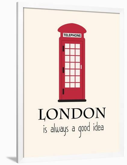 London Is Always A Good Idea With Quote-Jan Weiss-Framed Art Print