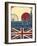 London Landmark.Vintage Background With England Flag On Old Poster-GeraKTV-Framed Art Print