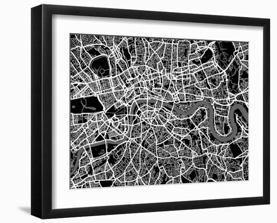 London Map Art-Michael Tompsett-Framed Art Print