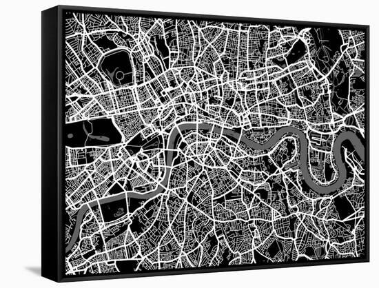 London Map Art-Michael Tompsett-Framed Stretched Canvas