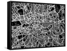 London Map Art-Michael Tompsett-Framed Stretched Canvas