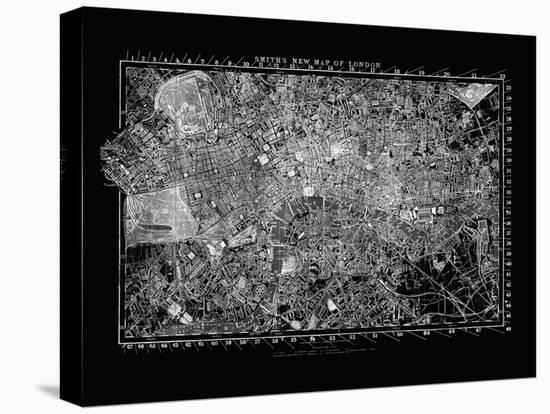 London Map Circa 1860-Adam Shaw-Stretched Canvas