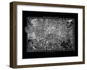 London Map Circa 1860-Adam Shaw-Framed Art Print