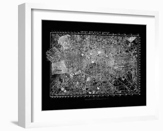 London Map Circa 1860-Adam Shaw-Framed Art Print