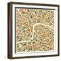 London Map-Jazzberry Blue-Framed Art Print