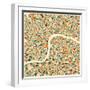 London Map-Jazzberry Blue-Framed Art Print