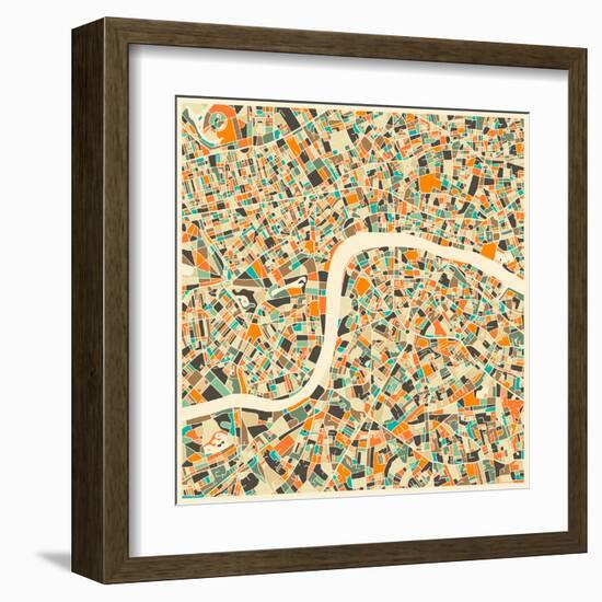 London Map-Jazzberry Blue-Framed Art Print