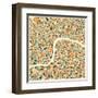 London Map-Jazzberry Blue-Framed Art Print