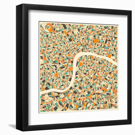 London Map-Jazzberry Blue-Framed Art Print