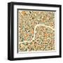 London Map-Jazzberry Blue-Framed Art Print