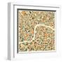 London Map-Jazzberry Blue-Framed Art Print