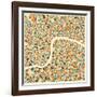 London Map-Jazzberry Blue-Framed Art Print