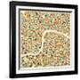 London Map-Jazzberry Blue-Framed Art Print