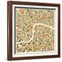 London Map-Jazzberry Blue-Framed Art Print