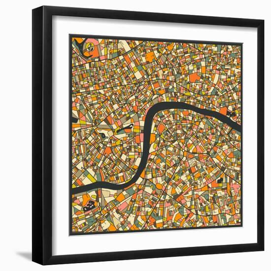 London Map-Jazzberry Blue-Framed Art Print