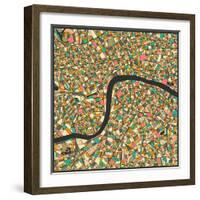 London Map-Jazzberry Blue-Framed Art Print