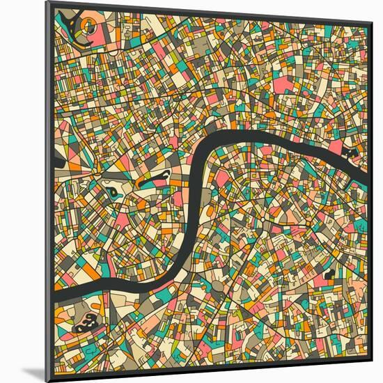 London Map-Jazzberry Blue-Mounted Art Print