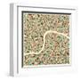 London Map-Jazzberry Blue-Framed Art Print