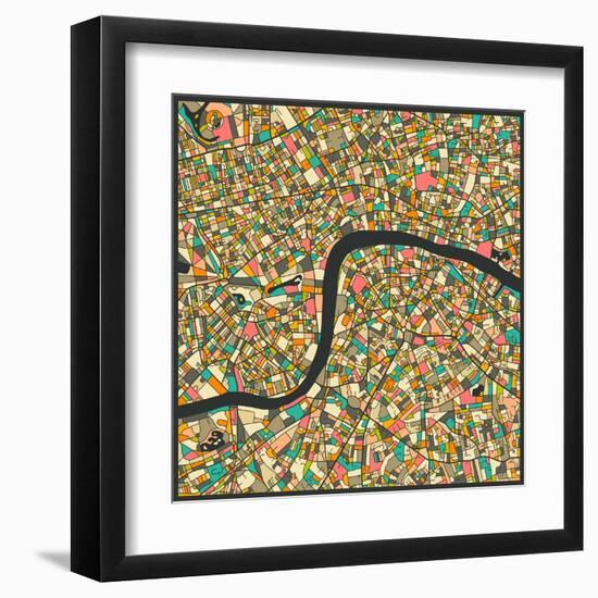 London Map-Jazzberry Blue-Framed Art Print