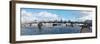 London Millennium Footbridge crossing the Thames River with a cathedral in the background, St. P...-null-Framed Photographic Print