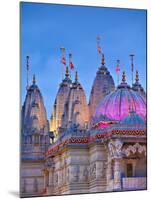 London, Neasden, Shri Swaminarayan Mandir Temple Illuminated for Hindu Festival of Diwali, England-Jane Sweeney-Mounted Photographic Print