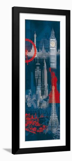 London, New York and Paris-Tom Frazier-Framed Giclee Print