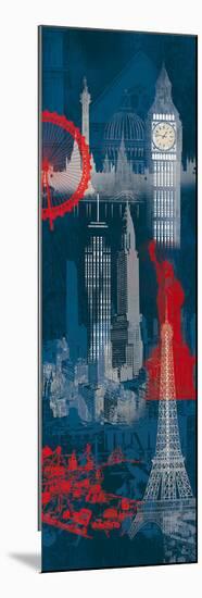 London, New York and Paris-Tom Frazier-Mounted Giclee Print