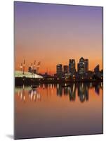 London, Newham, O2 Arena and Canary Wharf Buildings Reflecting in Royal Victoria Docks, England-Jane Sweeney-Mounted Photographic Print