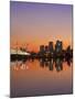 London, Newham, O2 Arena and Canary Wharf Buildings Reflecting in Royal Victoria Docks, England-Jane Sweeney-Mounted Photographic Print