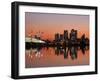 London, Newham, O2 Arena and Canary Wharf Buildings Reflecting in Royal Victoria Docks, England-Jane Sweeney-Framed Photographic Print