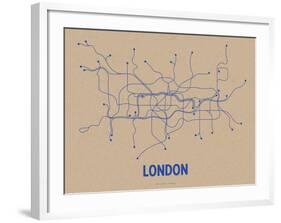 London (Oatmeal & Blue)-LinePosters-Framed Serigraph