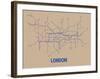 London (Oatmeal & Blue)-LinePosters-Framed Serigraph