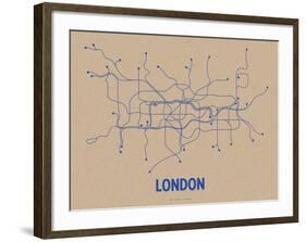 London (Oatmeal & Blue)-LinePosters-Framed Serigraph