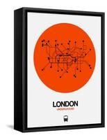 London Orange Subway Map-NaxArt-Framed Stretched Canvas