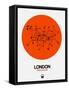 London Orange Subway Map-NaxArt-Framed Stretched Canvas