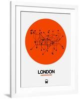 London Orange Subway Map-NaxArt-Framed Art Print