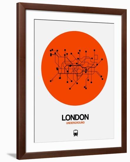 London Orange Subway Map-NaxArt-Framed Art Print