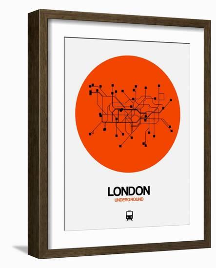 London Orange Subway Map-NaxArt-Framed Art Print