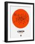 London Orange Subway Map-NaxArt-Framed Art Print