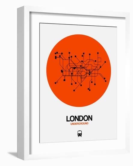 London Orange Subway Map-NaxArt-Framed Art Print